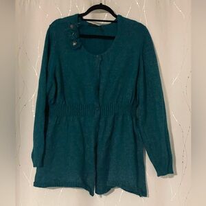 Daisy Fuentes emerald green cardigan